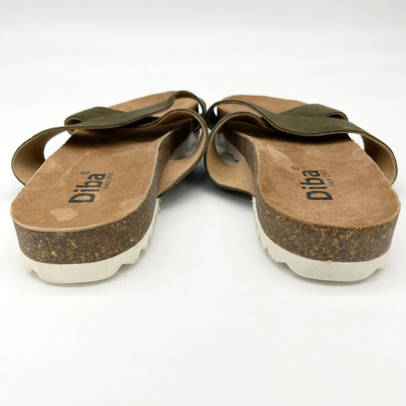 Diba Womens Coyote Slide Sandal Size 9 Olive Suede Leather Open Toe Summer Beach - Picture 4 of 11